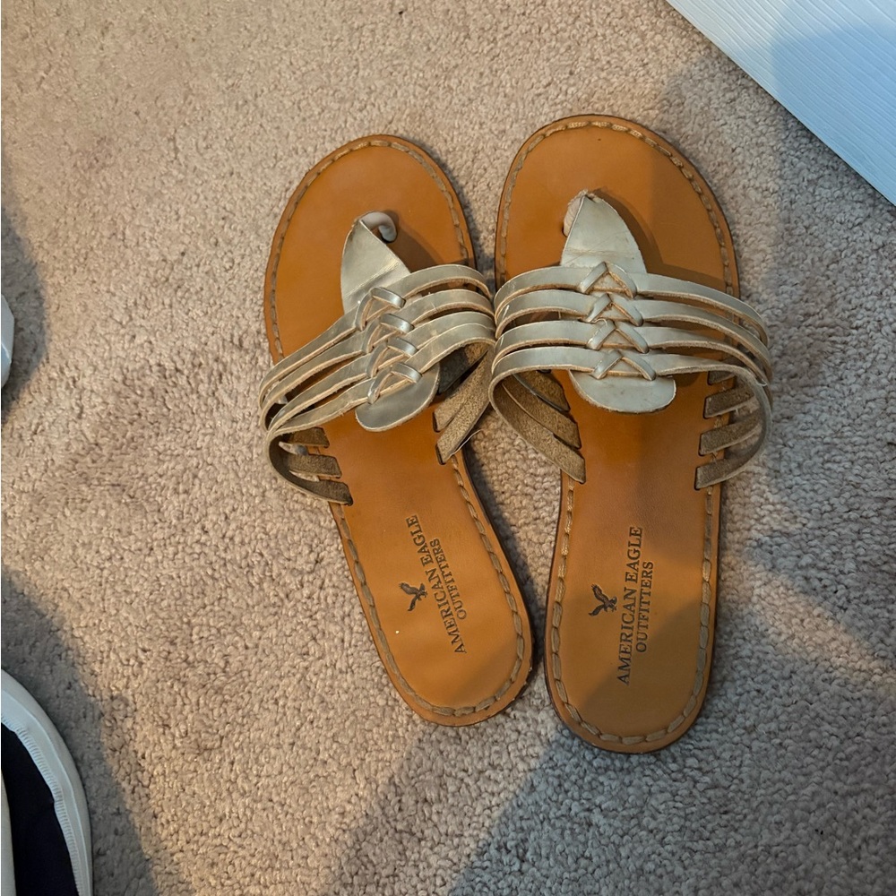 American Eagle Outfitters Tan Sandals with Braided Straps